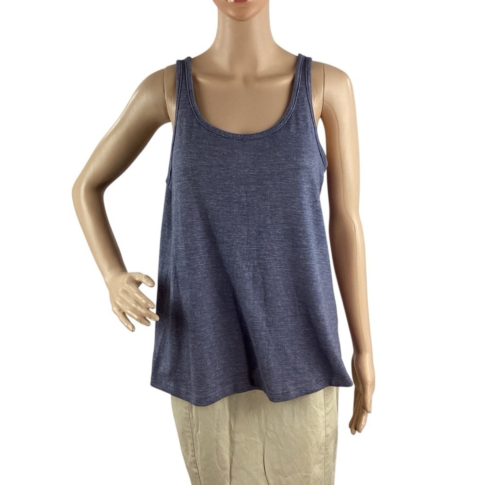Tahari Heather Blue Scoop Neck Tank Top Size M